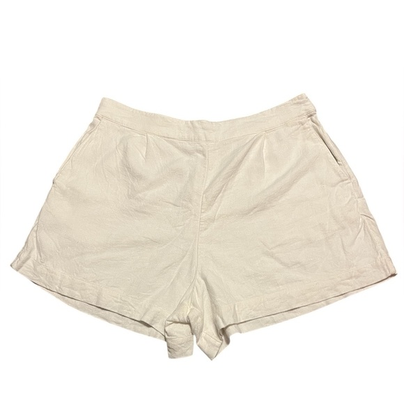 Abercrombie & Fitch white linen blend pull on shorts - Picture 1 of 8